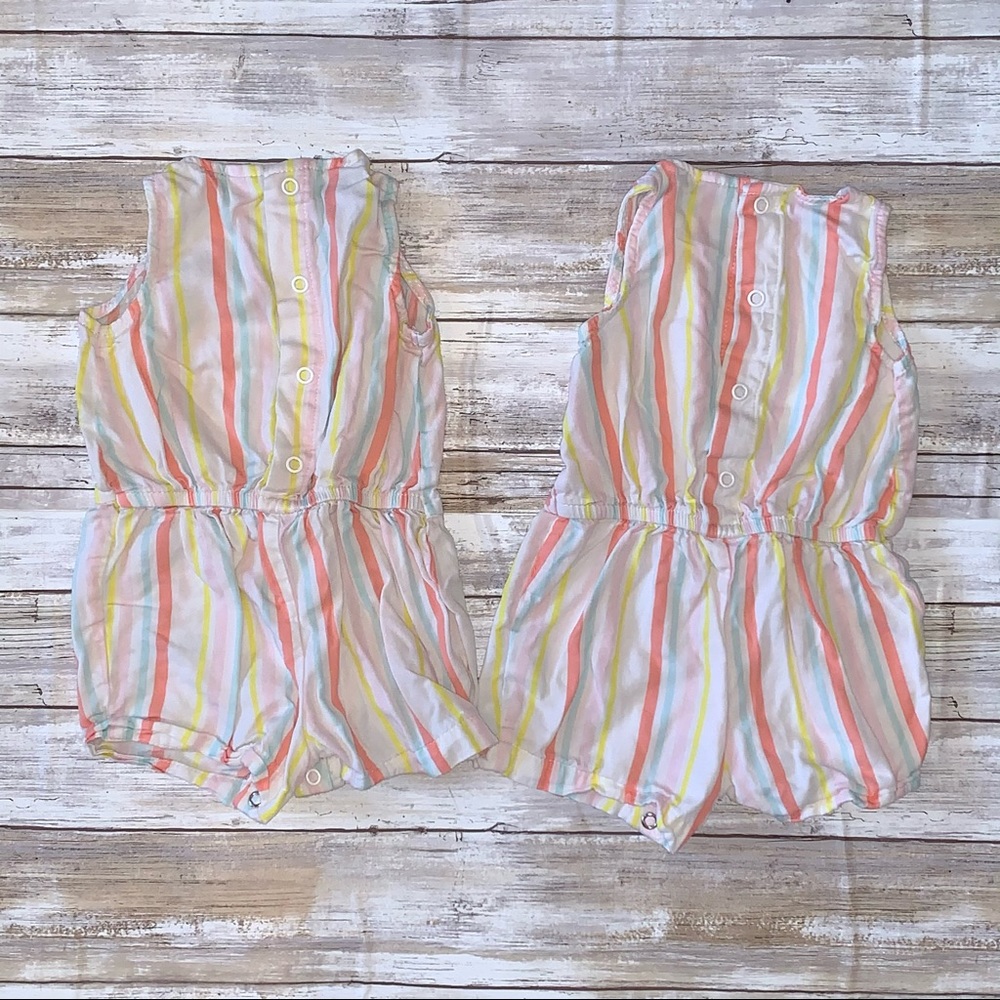 3/$15 🌟Twin Bundle Carters Striped Rompers size 6M
